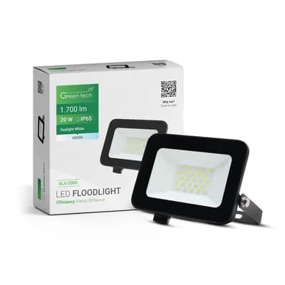 LED reflektor Green Tech 1700 lm, 20W, 6500K, IP65, crni