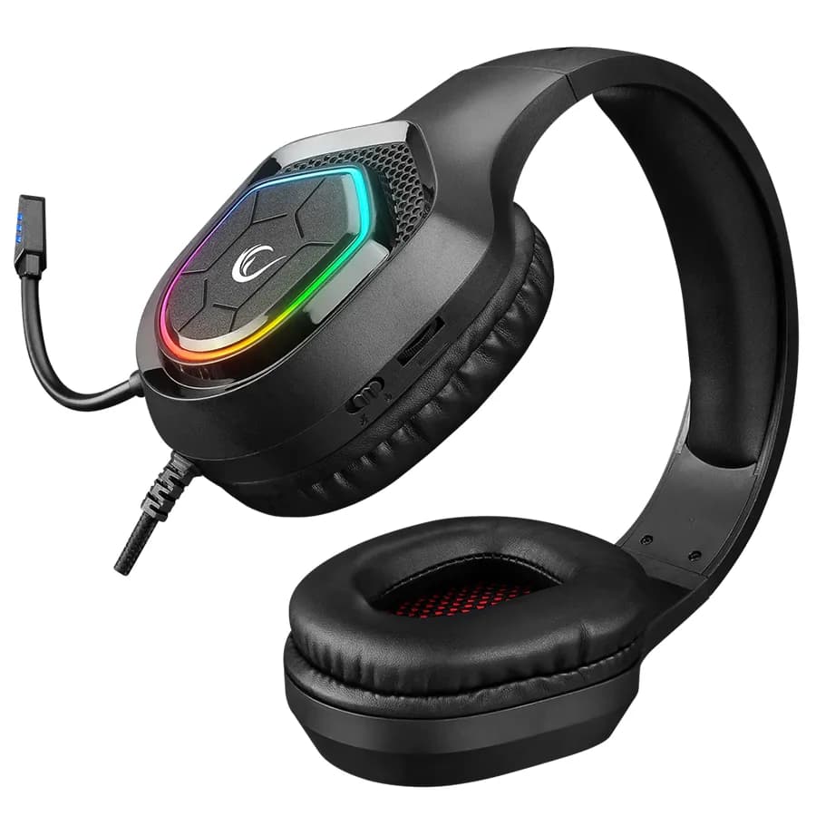 Slušalice sa mikrofonom gaming RAMPAGE RM-K90 VECTOR black, RGB LED, Type-C