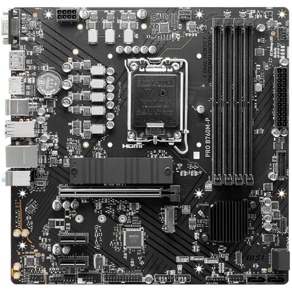 MSI PRO B760M-P Motherboard, Micro-ATX - Supports 14th/13th/12th Gen Intel Core Processors