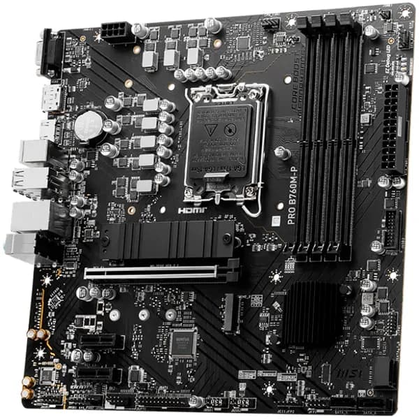 MSI PRO B760M-P Motherboard, Micro-ATX - Supports 14th/13th/12th Gen Intel Core Processors