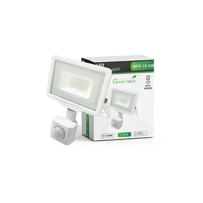 LED reflektor sa senzorom Green Tech, 10W, 6500K, IP65, bijela boja