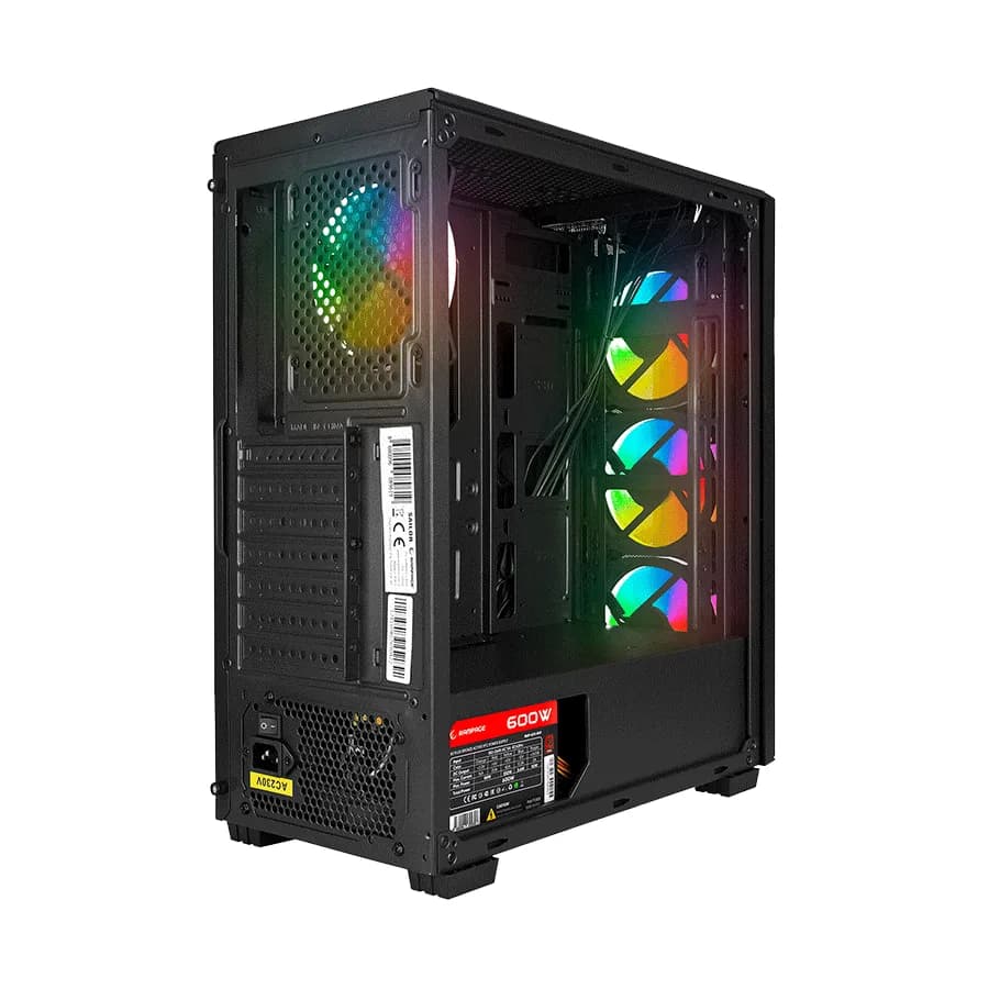 Kućište gaming RAMPAGE HYDRA V2 BLACK Tempered Glass Type-C+USB3.0 4*ARGB Infinity Fan+Hub E-ATX Exclusive Gaming, 39989
