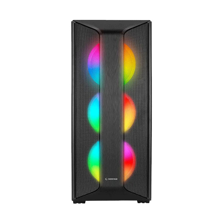 Kućište gaming RAMPAGE HYDRA V2 BLACK Tempered Glass Type-C+USB3.0 4*ARGB Infinity Fan+Hub E-ATX Exclusive Gaming, 39989