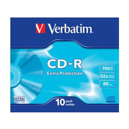 CD-R,VERBATIM, 700 MB,52X,10/1 EXTRA PRO.SLIM CASE
