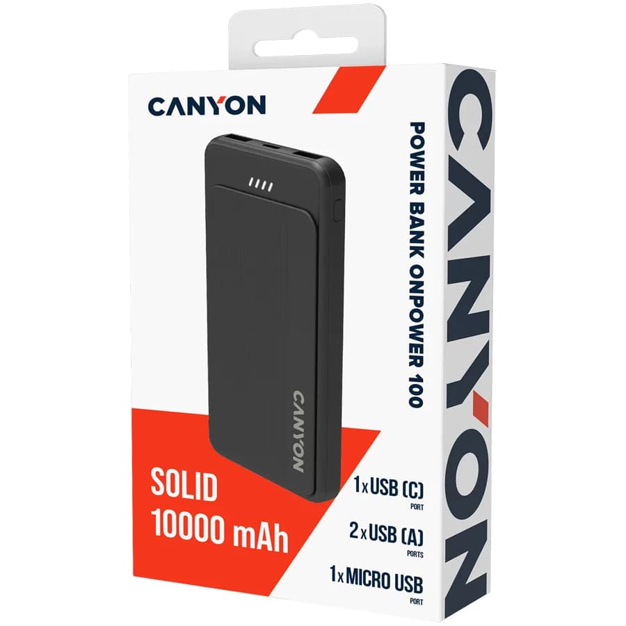 CANYON power bank OnPower 100 10000mAh Black