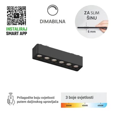 LED magnetna svjetiljka Green Tech, 6W, 3CCT, LED Osram, Dim./ Smart Lamp APP