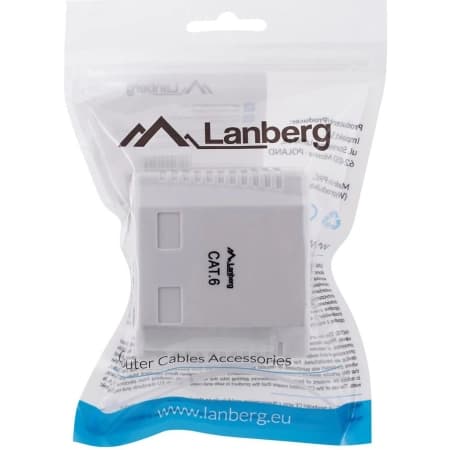 Logilink Lanberg outlet box RJ45 OU6-0002-W White