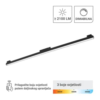 LED magnetna svjetiljka Green Tech 30W, 3CCT, IP20, OSRAM LED, crna boja