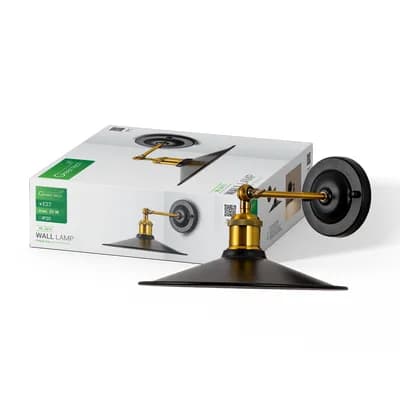 LED zidna svjetiljka Green Tech E27 x 1 kom, crna boja