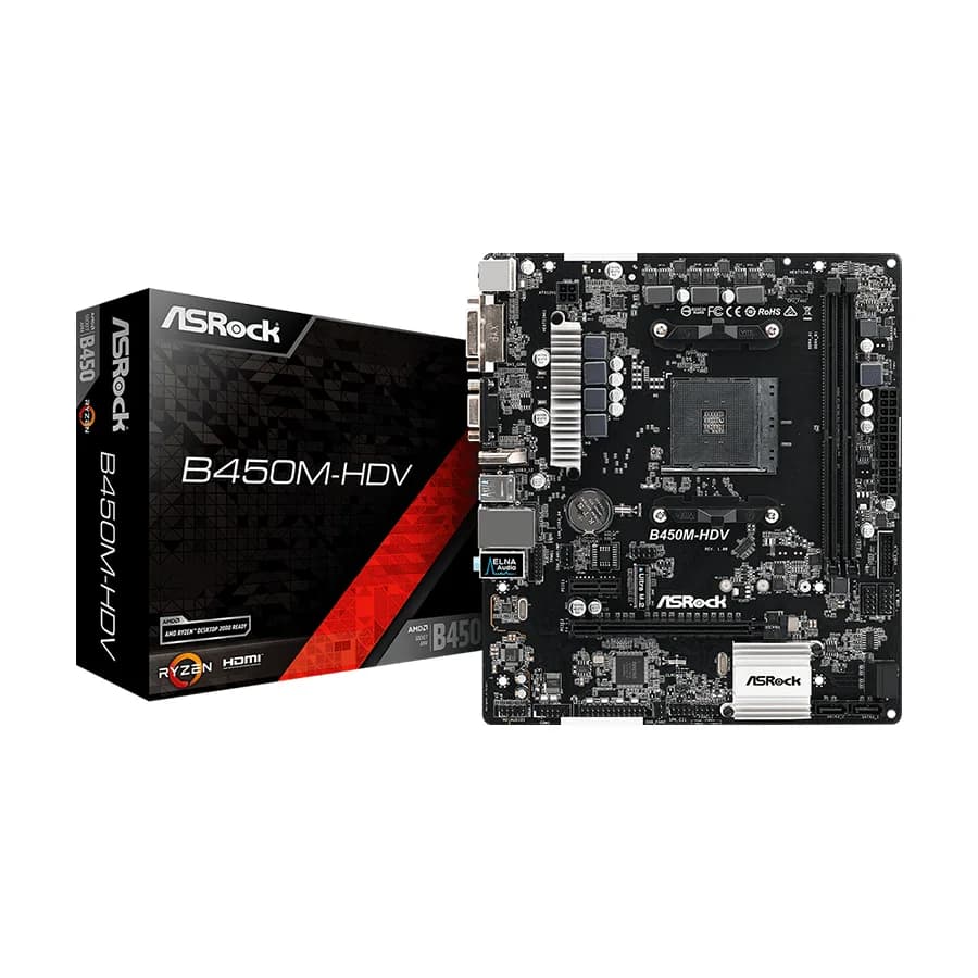 ASRock MB B450M-HDV R4.0 AMD B450;AM4;2xDDR4 VGA,DVI,HDMI,micro ATX