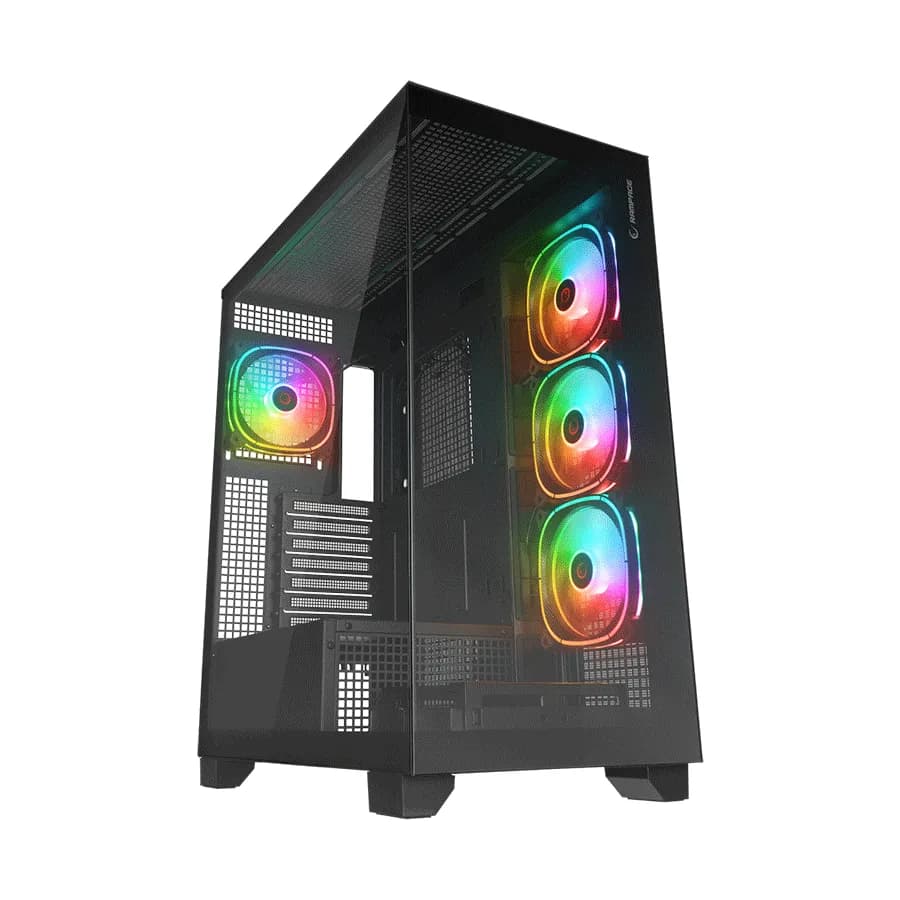 Kućište gaming RAMPAGE HYDRA V1 BLACK Type-C+USB3.0+USB2.0 4*ARGB Fan+Hub E-ATX Exclusive Gaming, 39922