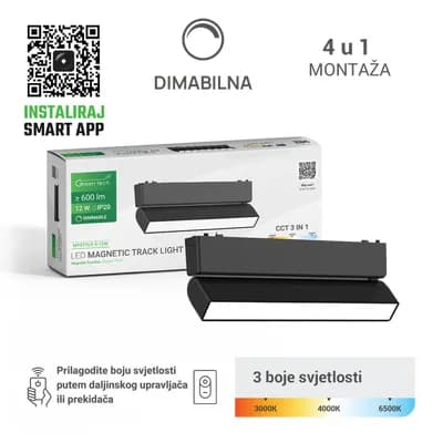 LED magnetna svjetiljka Green Tech "MYSTYLE" 12W, 3CCT, Dim./ Smart Lamp APP