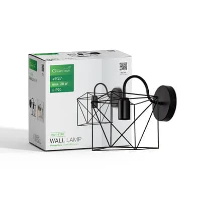 LED zidna svjetiljka Green Tech E27 x 1 kom, crna boja
