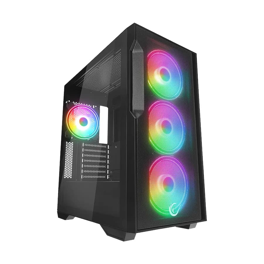 Kućište gaming RAMPAGE CRAFT CRUISER V1 Mesh Tempered Glass Black 4*14cm RGB Fan Hub Controller TYPE-C E-ATX Big-T, 40412