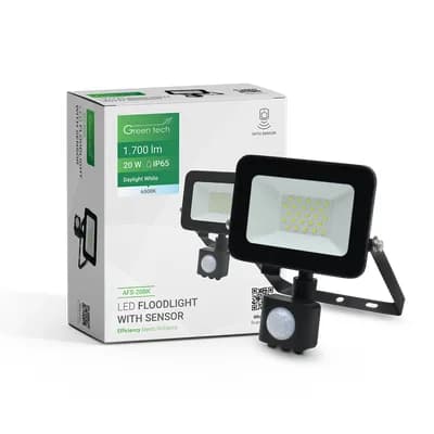 LED reflektor sa senzorom Green Tech 1700 lm, 20W, 6500K, IP65, crni
