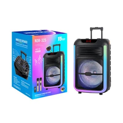 Zvučnik NDR-325 (FM/USB/TF/bluetooth/TWS) 15" karaoke s 2 wireless mikrofona