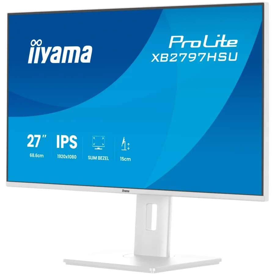 IIYAMA Prolite XB2797HSU-W1 Business Monitor - 68.6 cm (27"), FULL HD (1920x1080), IPS LED, 120Hz, 350 cd/m², matte / white