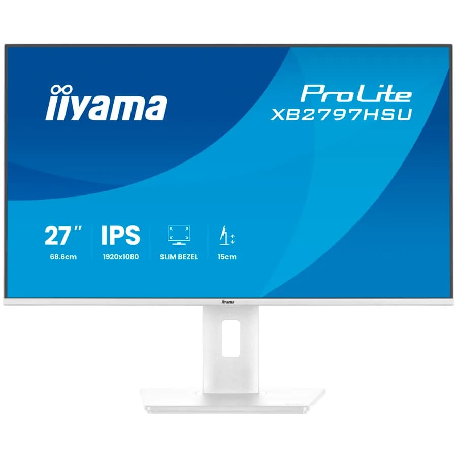 IIYAMA Prolite XB2797HSU-W1 Business Monitor - 68.6 cm (27"), FULL HD (1920x1080), IPS LED, 120Hz, 350 cd/m², matte / white