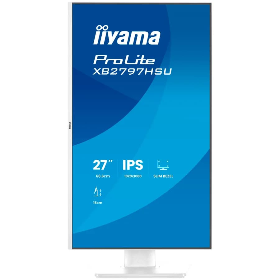 IIYAMA Prolite XB2797HSU-W1 Business Monitor - 68.6 cm (27"), FULL HD (1920x1080), IPS LED, 120Hz, 350 cd/m², matte / white
